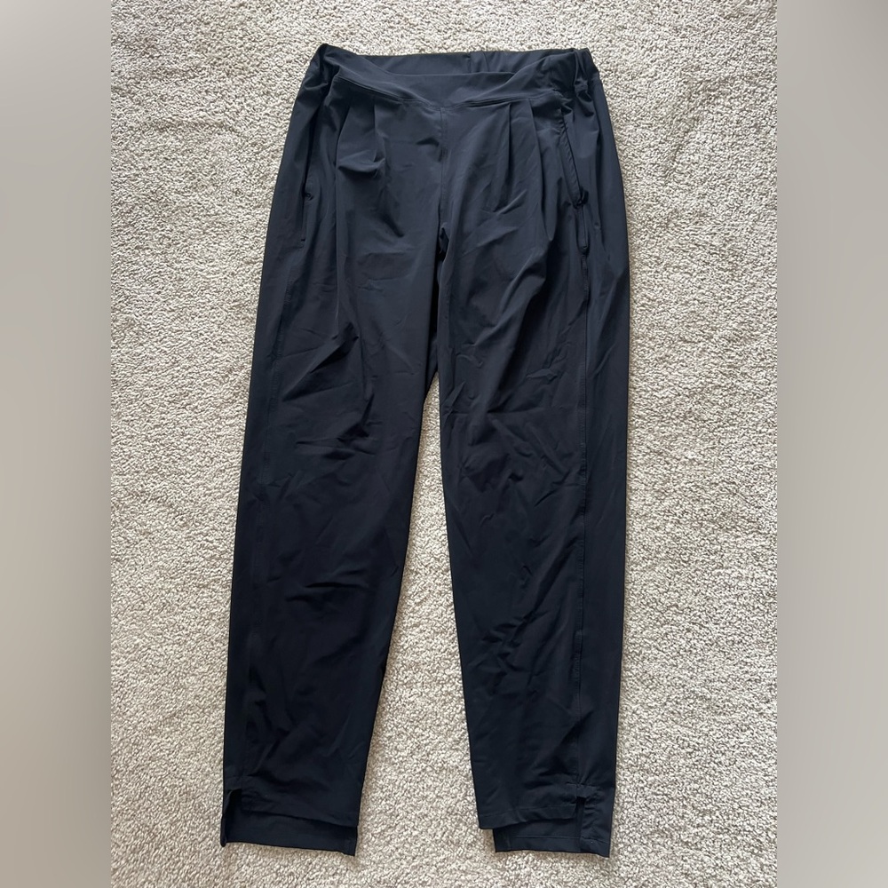 Aday A Day Size M Pants Black Cut It Out Pull On knit Stretch Nylon Pleated